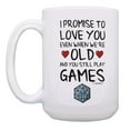 thumbnail image 2 of ThisWear Gamer Mug Set I Promise to Love You Even When Natural 20 Game Cup 2 Pack Gift 15oz Mugs Cups White, 2 of 4
