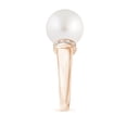 thumbnail image 3 of Angara South Sea Cultured Pearl Collar Ring with Diamonds in 14K Rose Gold for Women | June Birthstone Jewelry for Her, 3 of 8
