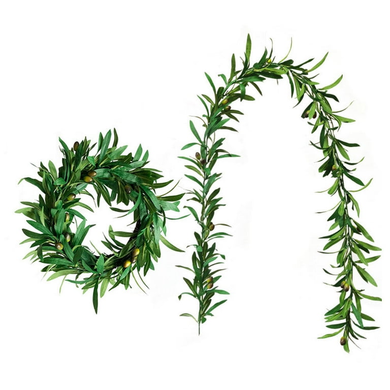  GWOKWAI Artificial Olive Leaf Garland, Olive Branch Wreath Ivy  Vines Leaf Greenery Ornament for Wedding Backdrop Home Indoor Outdoor Wall  Party Decoration : Home & Kitchen