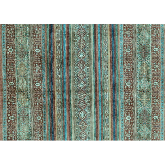 Ahgly Company Indoor Rectangle Southwestern Light Blue Country Area Rugs, 2' x 4'