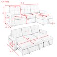thumbnail image 4 of 78.5 Inch Pull-Out Couch Bed, L-Shaped Sleeper Sofa with Storage Chaise & Side Bag, Modern Reversible Sectional Sofa for Living Room Small Space, Grey, 4 of 8