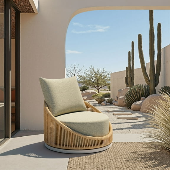 Cabana Swivel Chair Multicolor Accent Chair, Modern Style, Removable and washable cushion cover, Aluminum, Outdoor Living