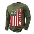 thumbnail image 3 of 250 Anniversary Usa Shirt Sporty Long Sleeve T Shirt Athletic Crew Neck 250Th Mens Tees Army Green L, 3 of 6