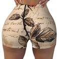 thumbnail image 2 of Salouo Vintage Rose Botanical Art Print Women's Athletic Shorts,Booty Shorts Biker Shorts High Waisted Elastic Workout Shorts for Yoga Gym Running Sports-XX-Large, 2 of 8