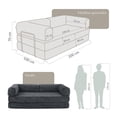 thumbnail image 4 of Sofá Cama De Espuma Sellada Al Vacío 2 Plazas Japandi Tenka Dark Grey, 4 of 6