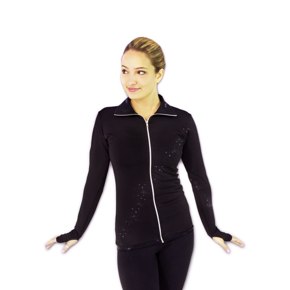 Kami-So Figure Skating Jacket - Crystal Spiral Black