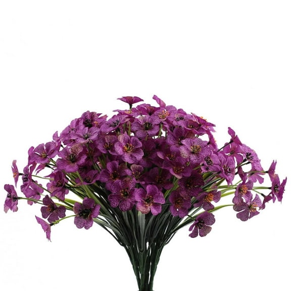 WNFJR Lifelike Outdoor Simulation Violet: Durable Plastic Polyester Artificial Flowers, Garden Decoration Faux Lavender Bouquet, Indoor/Outdoor Purple Silk Flower Arrangement.