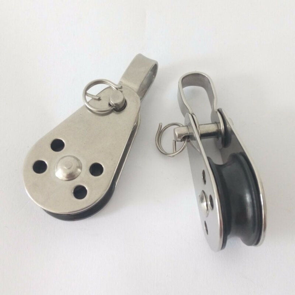 32MM SWIVEL EYE STAINLESS STEEL 316 PULLEY BLOCK WITH REMOVABLE PIN /& FIXED EYE
