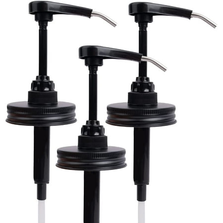 

Syrup Pump - Coffee Syrup Dispenser -Pack of 3 Standard Size Pumps Glass Plastic Bottles Jars Right Dosage Liquid Soap Shampoo Cream Butter Honey Maple Agave Mustard Bbq Hot - Jar Not Included