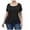 Black A, variant on Elainilye Fashion Ladies Shirts Plus Size Tops Large Solid Color Short Sleeve Round Neck Shirt Tops Basic Tees,Black