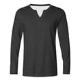 thumbnail image 4 of Aofany Big and Tall T Shirts for Men Solid Color Long Sleeve Tee Tops Fashion Casual V-Neck Loose Fit Shirts M-5XL, 4 of 5