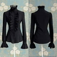 thumbnail image 5 of New Women Office Lady Victorian OL Shirt High Neck Ruffle Flounce T-Shirt Blouse, 5 of 5