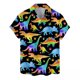thumbnail image 3 of Nuevas camisas hawaianas de estilo de dibujos animados, camisa de manga corta con estampado 3D de dinosaurio de anime de gran tamaño para hombres, ropa Y2k, blusas Harajuku, 3 of 5