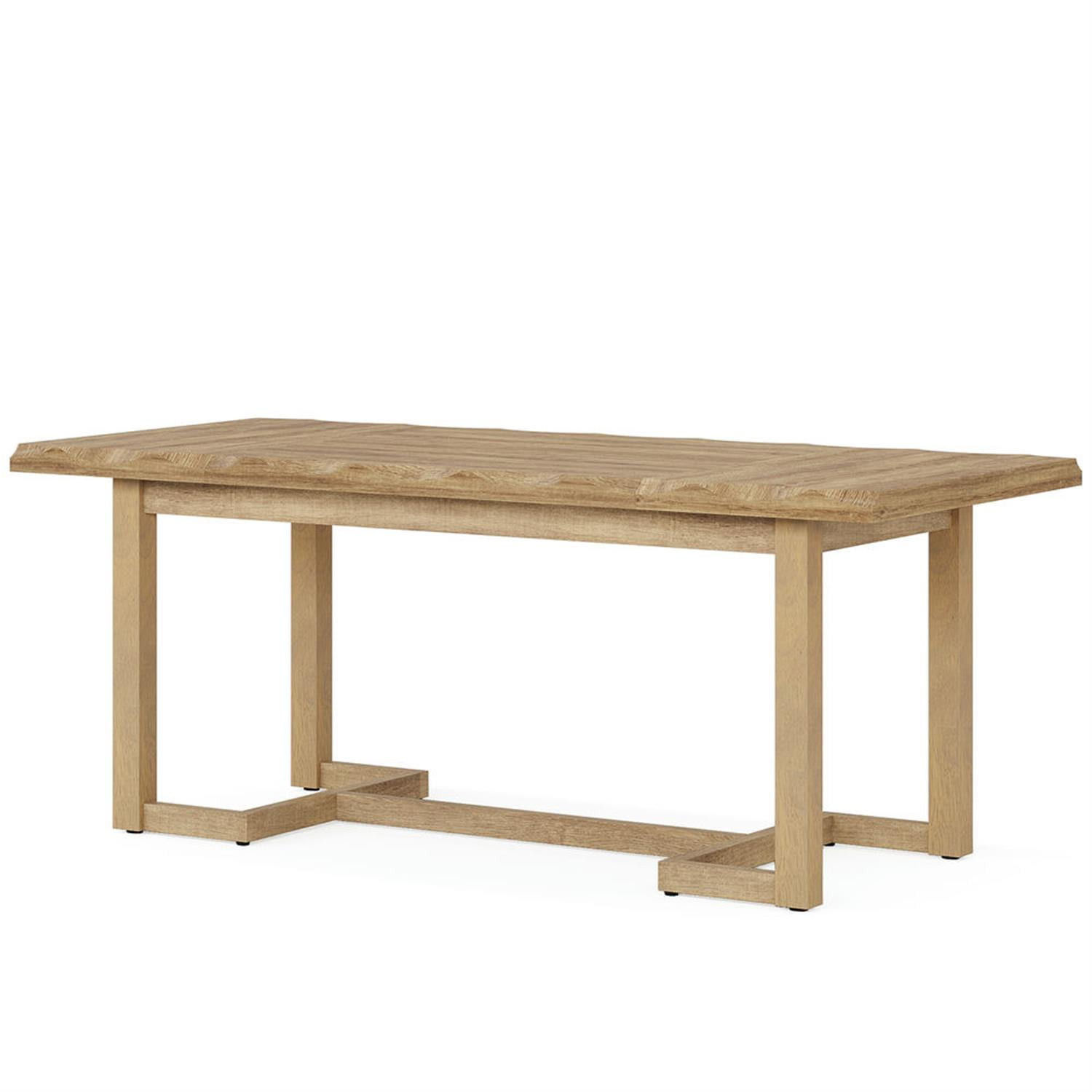 Demi Bonn 63" Wood Executive Computer Desk, Modern Duty Study Writing Gaming Table for Home Office, Rectangle Conference Table, Brown