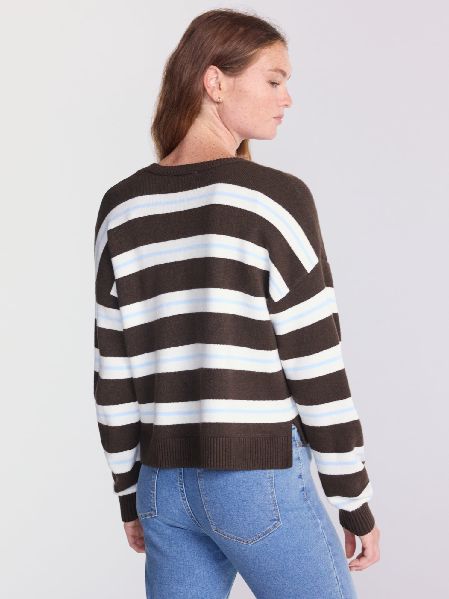 No Boundaries Essential Crewneck Sweater, Lightweight, Women's and Women's Plus XXS-4X