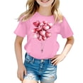 thumbnail image 4 of XUELUO Big Girls T-Shirts Round Neck Short Sleeve Multi Heart Balloon Tshirts Soft Adorable Valentine' S Day Summer Girl Tops, 4 of 4