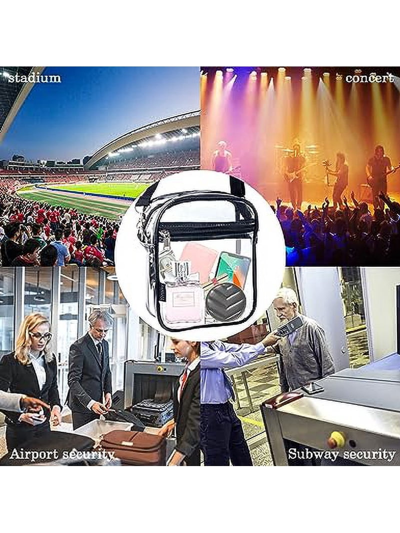 Wellnice 3-Pack Clear Crossbody Bags For Women - Stadium Approved PVC Purse With Card Wallet & Scarf