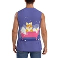 thumbnail image 4 of Lsque Dog Washes in a Pink Bath Print Men's Cotton Blend Sleeveless Muscle Shirts (S-3XL)- Moisture Wicking, Odor Protection, UPF 30+,Medium, 4 of 8