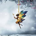 thumbnail image 3 of Luoshdecor Christmas Fairy Decoration Tree Hanging Ornament, Stained Acrylic Holiday Party Gifts, 3 of 5