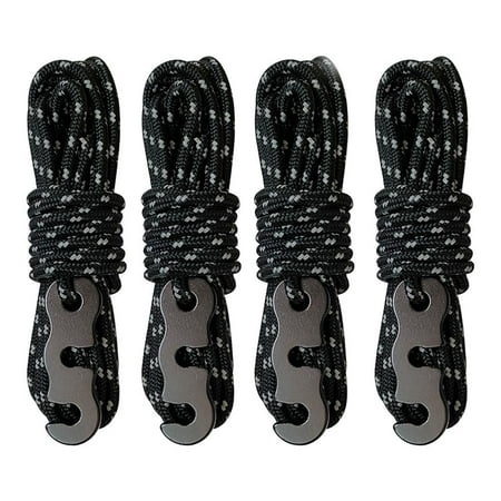 

4 Pack 3mm Outdoor Tent Cords Lightweight Camping Rope Reinforced Windproof Rope with Buckles Polyester Hiking Rope for Canopy Shelter