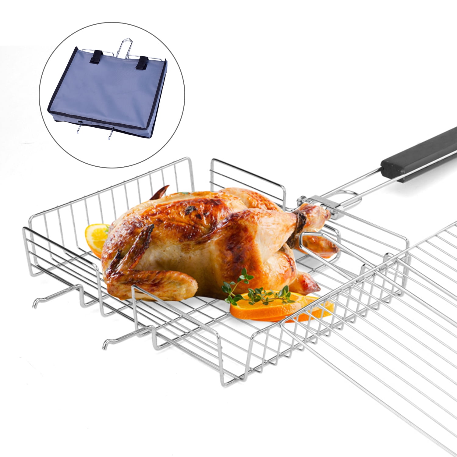 Grilling Basket NonStick Shaped Barbecue Basket Foldable Heavy Duty