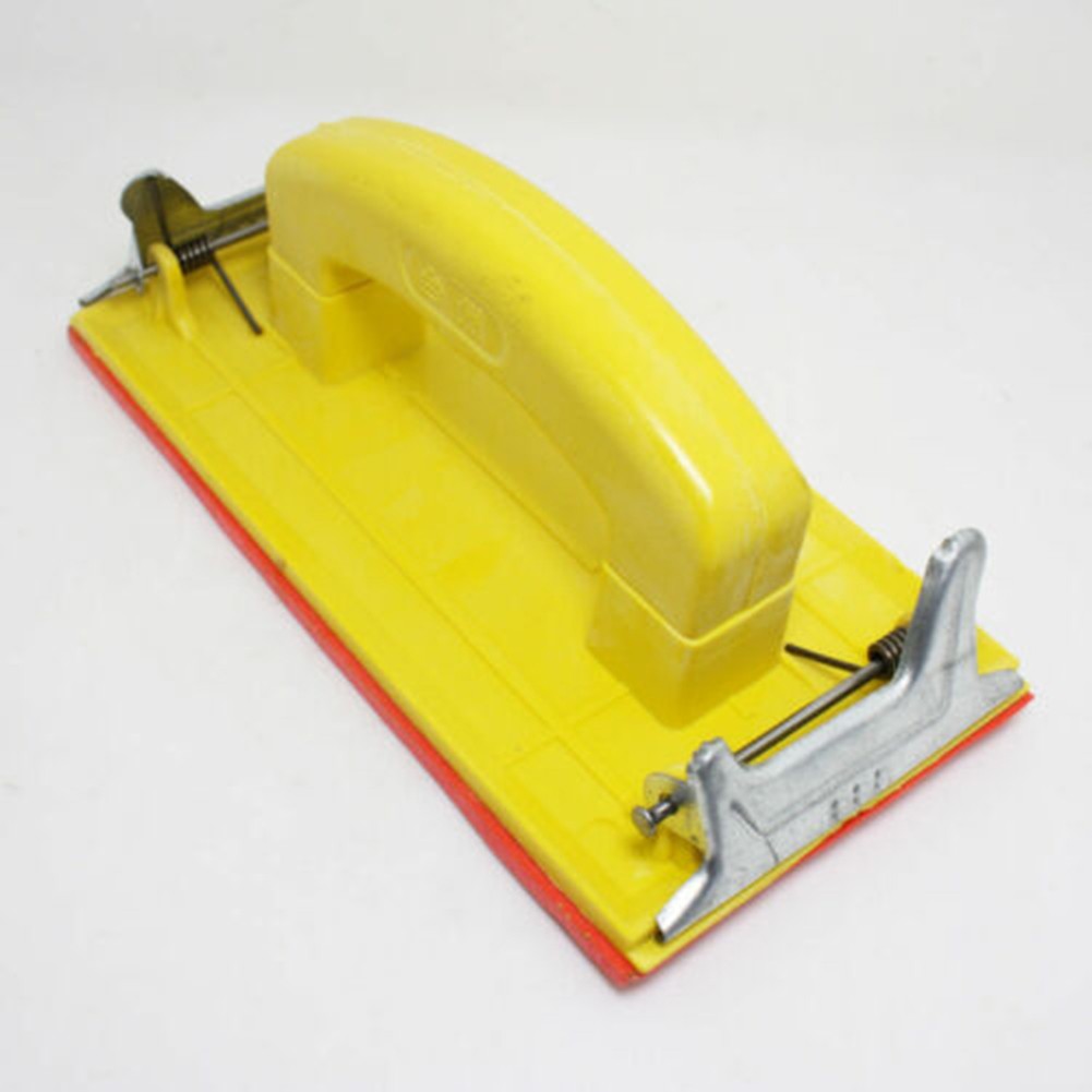 Plastic Plastering Trowel Foam Base Sand Paper Frame Holder Two Clips Block