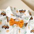 thumbnail image 5 of Toddler Boy Easter Outfit Baby Boys Summer Clothing Sets Button-Down Bow Tie Print T-Shirt with Shorts Set, 5 of 6