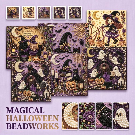 Halloween Rhinestone Diamond Painting Kit - Hanging Ornament Wall Decor Set, A