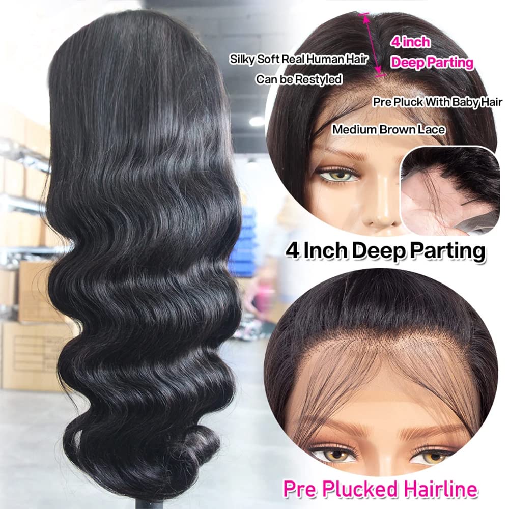 Water Wave Lace Front Wigs Human Hair Pre Plucked Bleached Knots Glueless 1＿並行輸入品 - 2