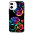 thumbnail image 1 of MUNDAZE Apple iPhone 12 Colorful Neon Rainbow Glow Roses Double Layer Phone Case Cover, 1 of 6