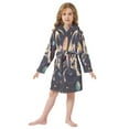 thumbnail image 6 of FORMRS Niños Bathrobe Unisex Hooded Robe Soft Plush Pajamas Sleepwear, Size 4-6T, Pink Record, 6 of 7