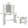 thumbnail image 5 of Vabches Vanity Set with Mirror and Lights & Power Outlet Makeup Vanity with 2 Drawers& 6 Shelves, White, 5 of 10