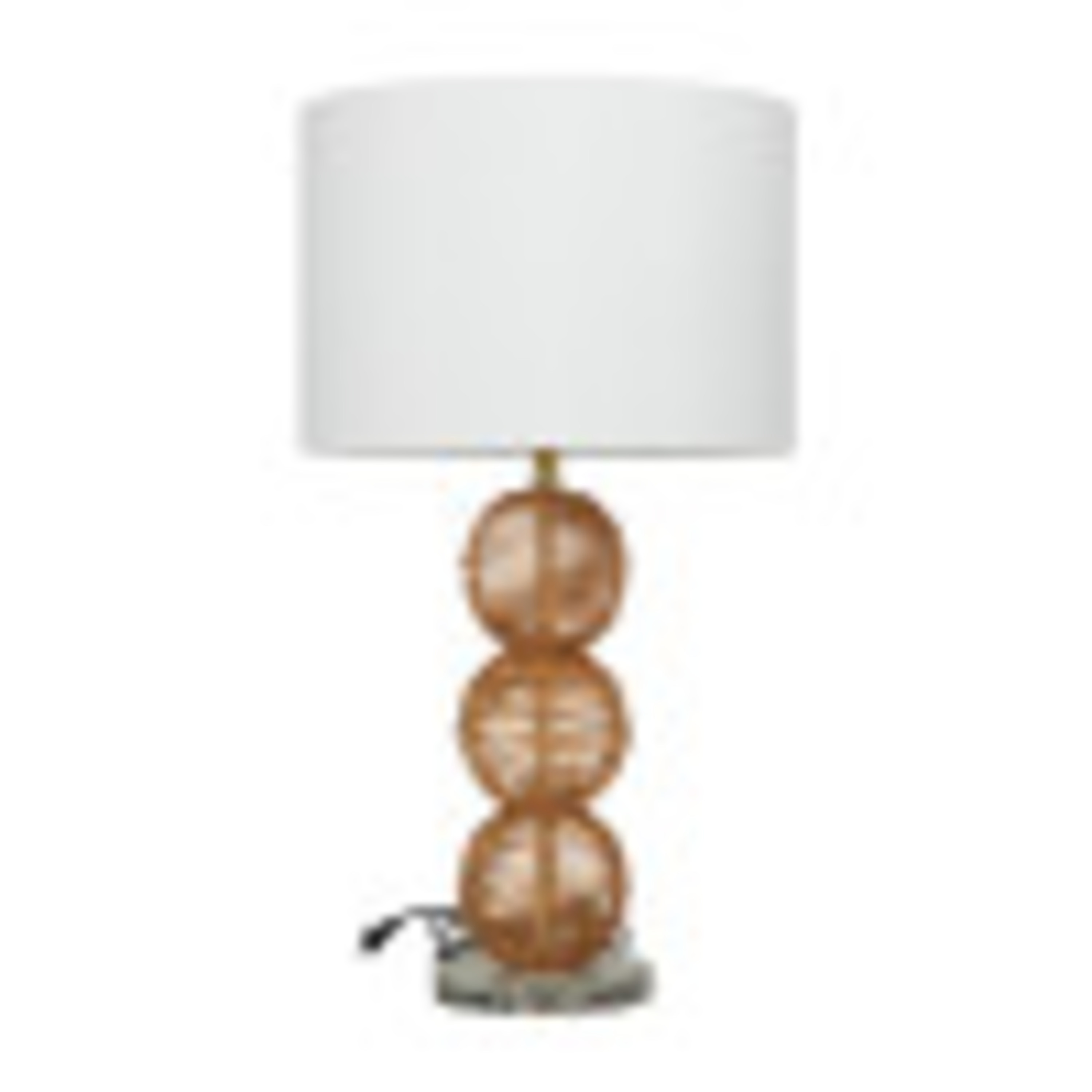 DecMode 29" Handmade Woven Orb Brown Table Lamp with White Microfiber Shade