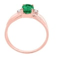 thumbnail image 5 of Mauli Jewels Rings for Women 0.9 Carat Oval Emerald and Diamond Ring 4-Prong 10K Rose Gold, 5 of 6