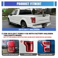 thumbnail image 5 of 2PCS LED Tail Lights for 2015-2017 Ford F-150 with Factory Halogen Taillights Model,Sequential Turn Signal Rear Lights Assemblies,Glossy Black+Clear Lens, 5 of 9