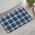 thumbnail image 2 of Navy White Plaid Checkered Pattern Bathroom Rugs Mat,Non Slip Microfiber Bathroom Rug,Rubber Backing,Soft Bathroom Mats for Bathroom Floor,Tub and Shower,17x27in(43x68cm), 2 of 5