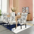 thumbnail image 3 of Printed Dining Room Chair Covers Set of 6, Stretch Kitchen Chair Covers Washable Parsons Chair Slipcover Removable Dining Chair Protectors for Hotel,Ceremony(Flower Pattern3), 3 of 6