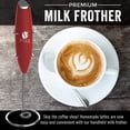 thumbnail image 4 of Bean Envy Milk Frother for Coffee - Handheld, Foamer & Frother with Stand, Red, 4 of 6