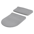 thumbnail image 2 of Protector de tapa de inodoro y tapa de tanque de inodoro, accesorios elásticos, protector premium Gris claro, 2 of 8