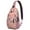 Pink Christmas Santa, variant on Sling Backpack,Pink Christmas Tree Pattern Sling Bag with Water Bottle Holder,Waterproof Sling Bag for Men/Women with Headphone Jack for Hiking,Travel