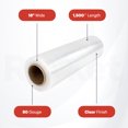 thumbnail image 2 of Stretch Wrap Film 80 Gauge, 18-inch Width, 1500 ft. Length [4 rolls] | Thick, Industrial Strength Wrap | Puncture-Resistant Heavy Duty Plastic Wrap for Packing, Moving, Furniture, Pallets, 2 of 6