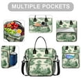 thumbnail image 2 of OBREWU Green Toile De Jouy Pattern Women's Insulated Leakproof Large Lunch Bag, Oxford Cloth, 2 of 7