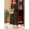 thumbnail image 4 of Vestido PRETTYGARDEN 2025 Maxi con Cuello Cuadrado y Fruncido Talle Pequeño, 4 of 8