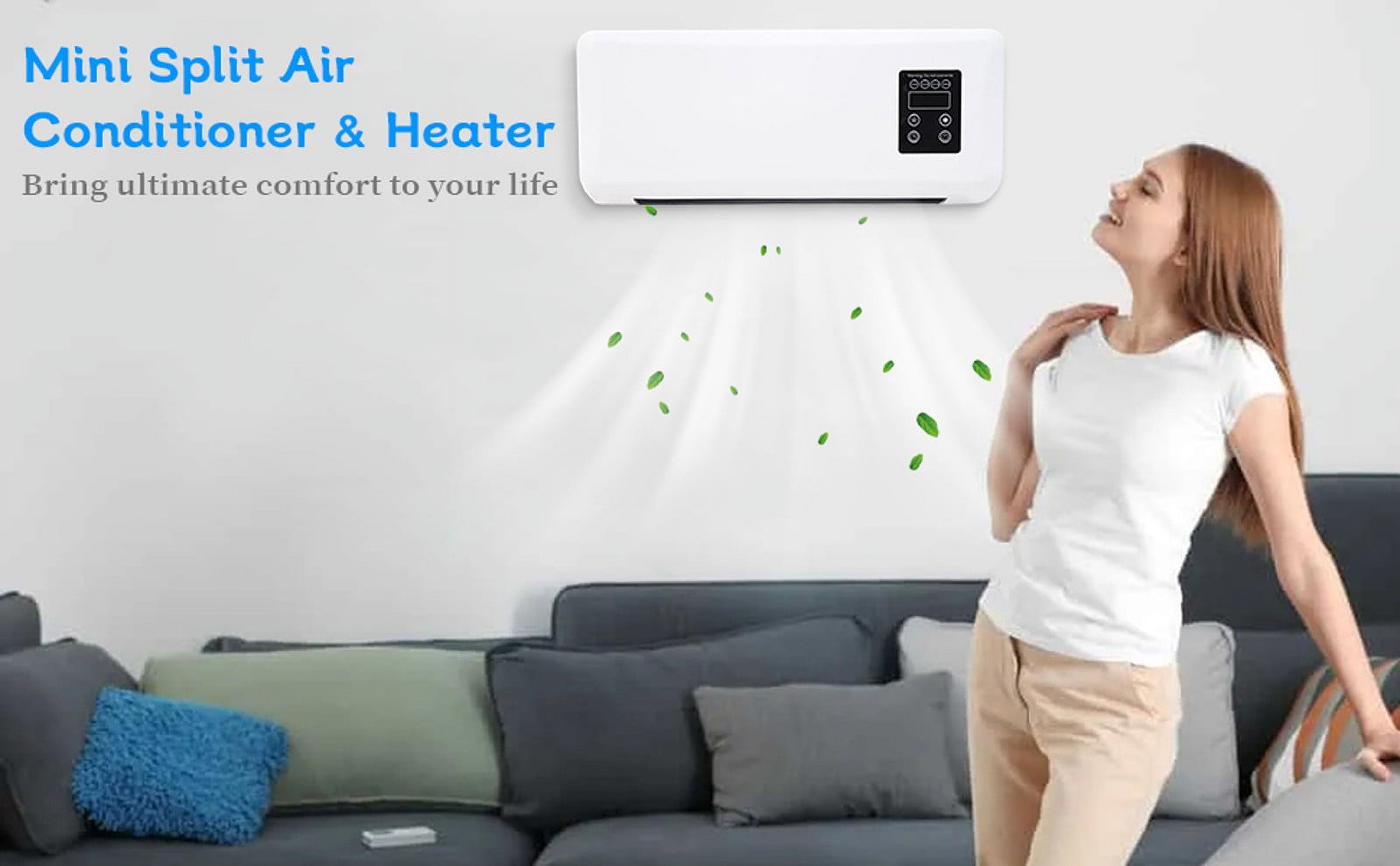 Totil Air Heater Two In One Wall Mounted Mobile Air Electric Fan Fully Installed Mobile Air Conditioning 2024 Mini Split AC/heating System W Portable Ductless Remote Home/bedroom/studio