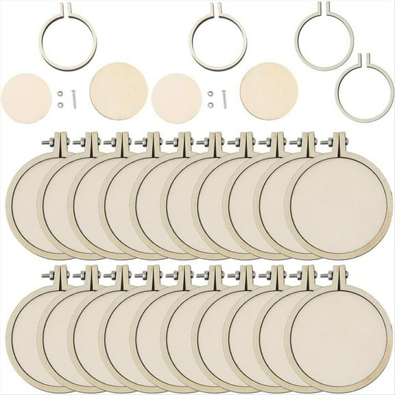 2 Inch Hoop Embroidery Hoop Frame Adjustable Circle Round Small Mini Wooden Embroidery Rings Bulk for Art Crafts Handy,1*set mini embroidery hoops