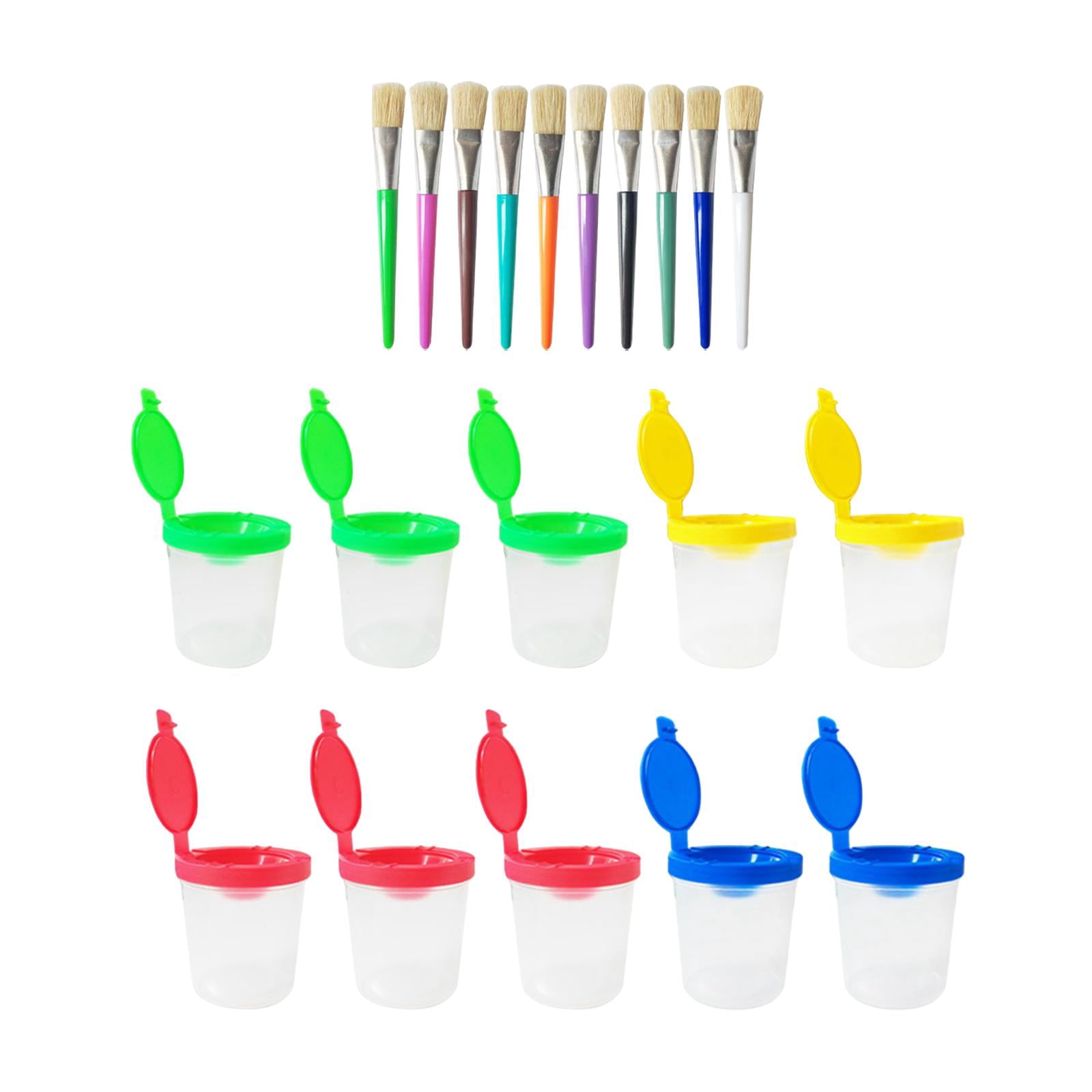 Tachiuwa Paint Cup and Brush Set Art Supplies Tools Easy to Clean Paint Containers for Painting Watercolor DIY Project Home