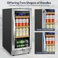 thumbnail image 5 of TITTLA Beverage Refrigerator with Glass Door,130 Cans 3.1 Cubic Feet Under Counter ,with Basket Design for Soda, Beer or Fruit,Silver, 5 of 13