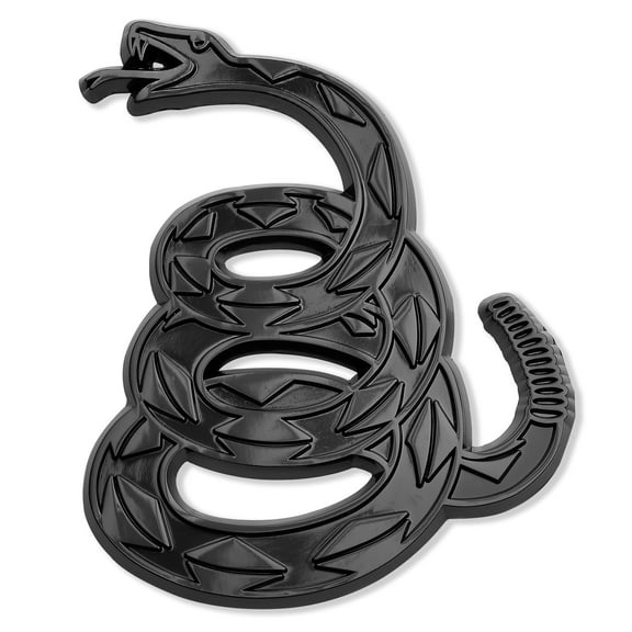 Revolution Car Badges Don't Tread on Me Rattlesnake Emblem Vehicle Alloy Metal Sticker/Decals, Black