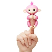 Fingerlings Glitter Monkey- Rose (Pink Glitter) - Interactive Baby Pet - By WowWee