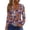 Purple Pink, variant on Womens Tops Long Sleeves T-Shirts Pumpkin Print Halloween Shirts Loose Fit V Neck Going Out Tops